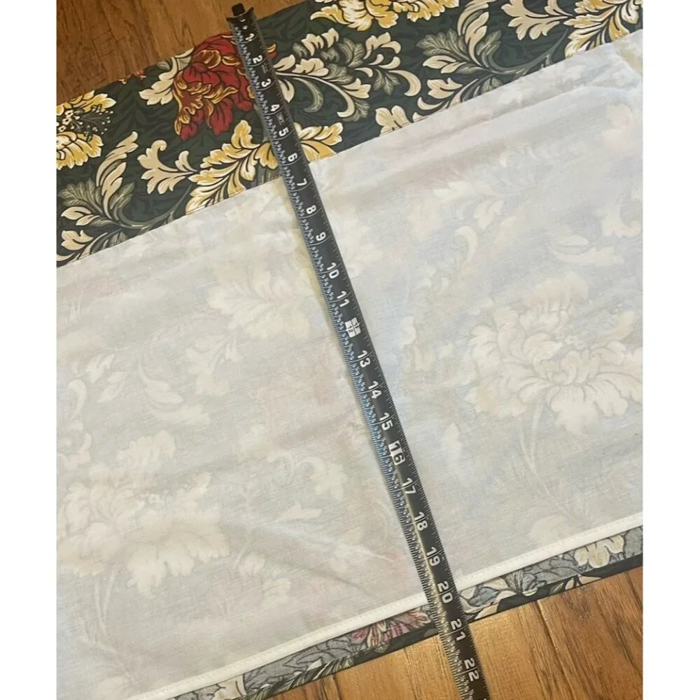 BILTMORE Green & Colorful Floral Patterned Valance Curtain